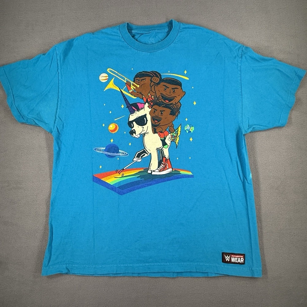 WWE‎ The New Day Unicorn T-Shirt Kofi Kingston Big E Xavier Woods Sz 2X
